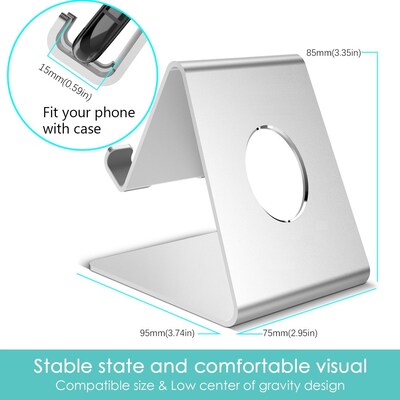 LAX Cell Phone Stand Holder, Silver (LAXALSTND02-SLV)