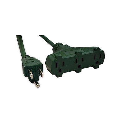 GoGreen Power 16/3 8' 3 Outlet Heavy Duty Extension Cord (GG-15008GN)