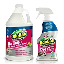 OdoBan Pet Solutions 32 oz. Spray Oxy Stain Remover and 1 Gallon No Rinse Neutral pH Floor Cleaner (