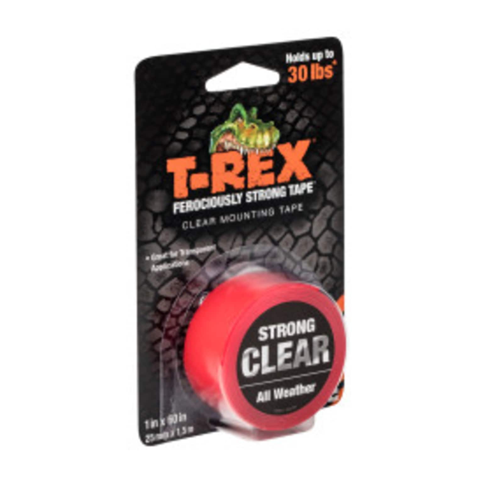 T-REX® Strong and Clear Mounting Tape, Clear, 1 x 60 (285338)