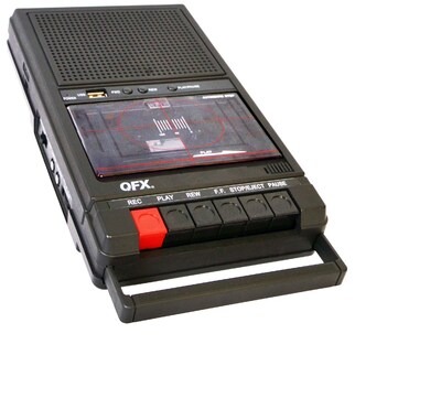 QFX RETRO-39 SHOEBOX TAPE RECORDER  USB PLAYER BRAND NEW 1 YEAR WARRANTY, Refurbished (652012780946)