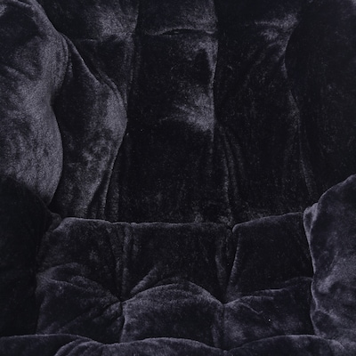 Flash Furniture Archer Faux Fur Folding Saucer Chair, Black (FVFSC027BKBK)