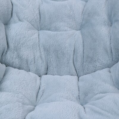 Flash Furniture Archer Faux Fur Folding Saucer Chair, Dusty Aqua (FVFSC027AQSGD)