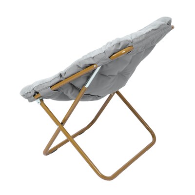 Flash Furniture Archer Faux Fur Folding Saucer Chair, Gray (FVFSC027GYSGD)