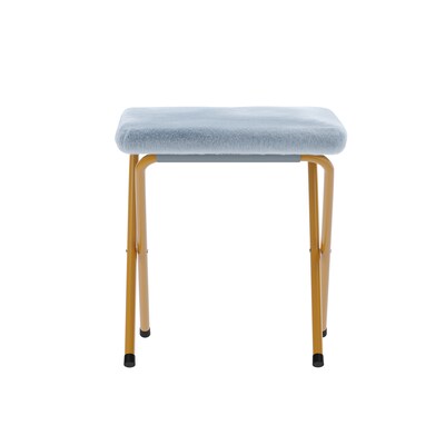 Flash Furniture Eleanor Faux Fur Folding Double Saucer Chair with 2 Ottomans, Dusty Aqua (FVFDS0012FAQSGD)