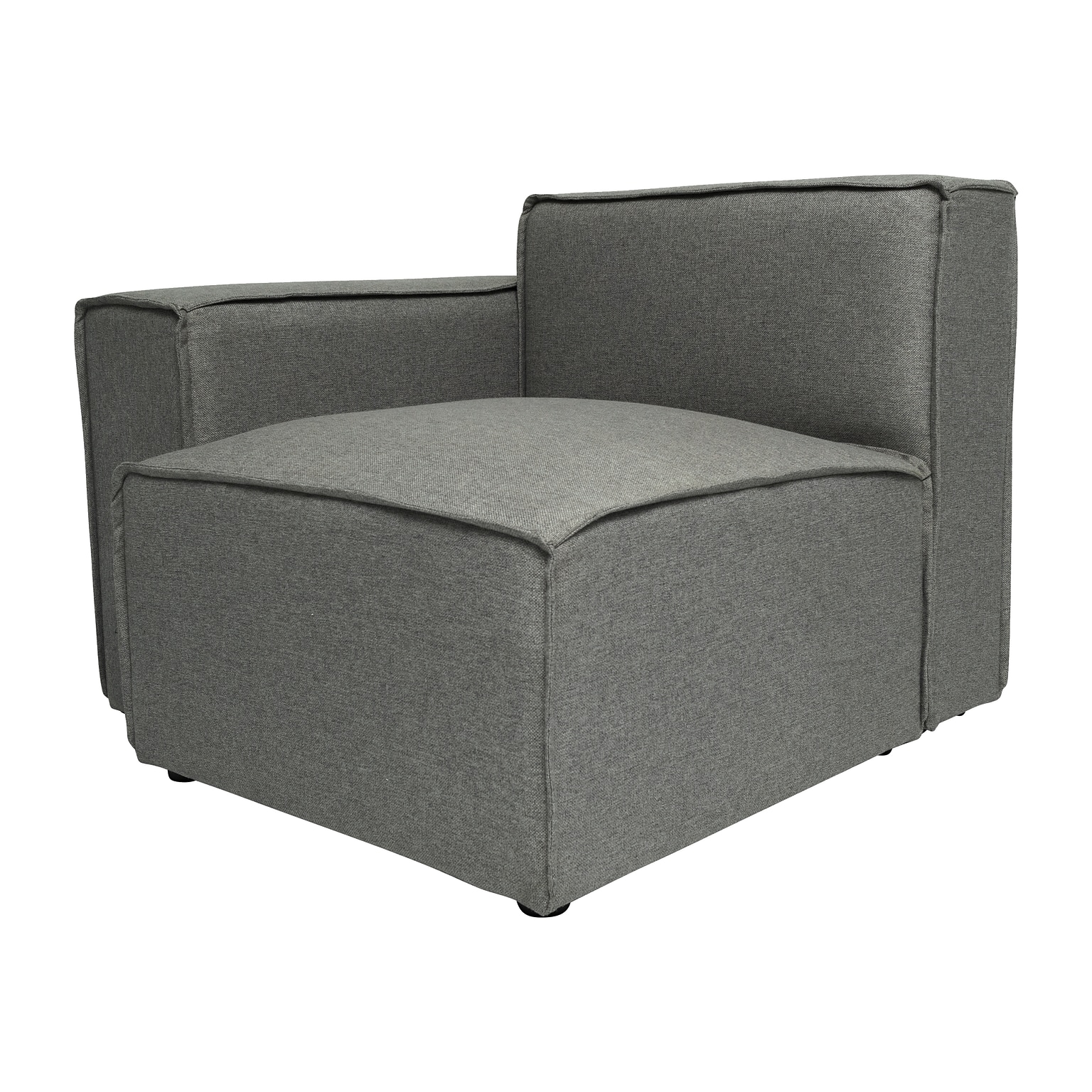 Flash Furniture Bridgetown 37.75 Fabric Modular Left Side Sectional Sofa Seat with Arm Rest, Dark Gray (ISIT2231LCDKG)