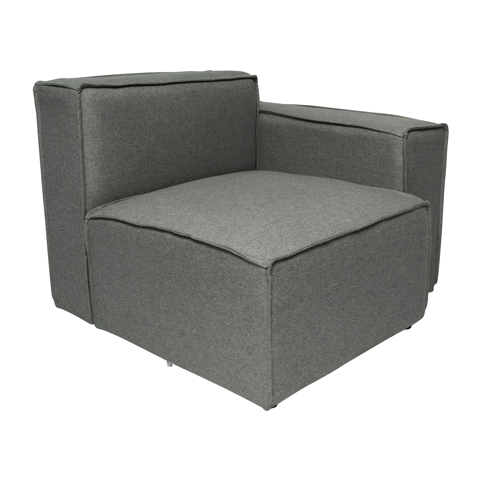 Flash Furniture Bridgetown 37.75 Fabric Modular Right Side Sectional Sofa Seat with Arm Rest, Dark Gray (ISIT2231RCDKG)