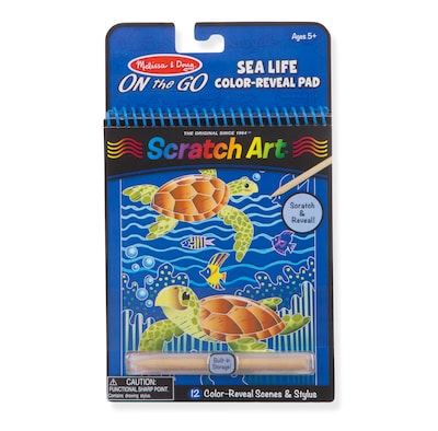 Melissa & Doug Sealife Color-Reveal Scratch Art Pad, Early Education Development (9149)