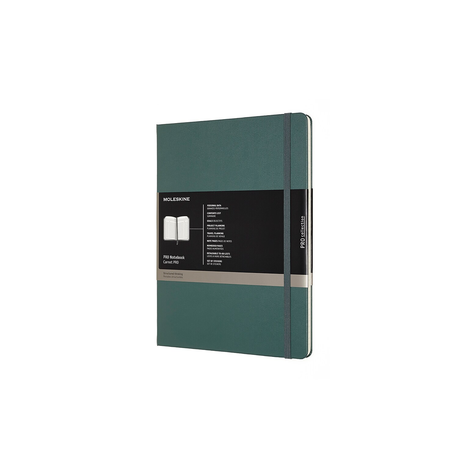 Moleskine Pro XL 1-Subject Professional Notebook, 7.5 x 9.75, Narrow Ruled, 192 Sheets, Green (620817)