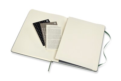 Moleskine Pro XL 1-Subject Professional Notebook, 7.5" x 9.75", Narrow Ruled, 192 Sheets, Green (620817)
