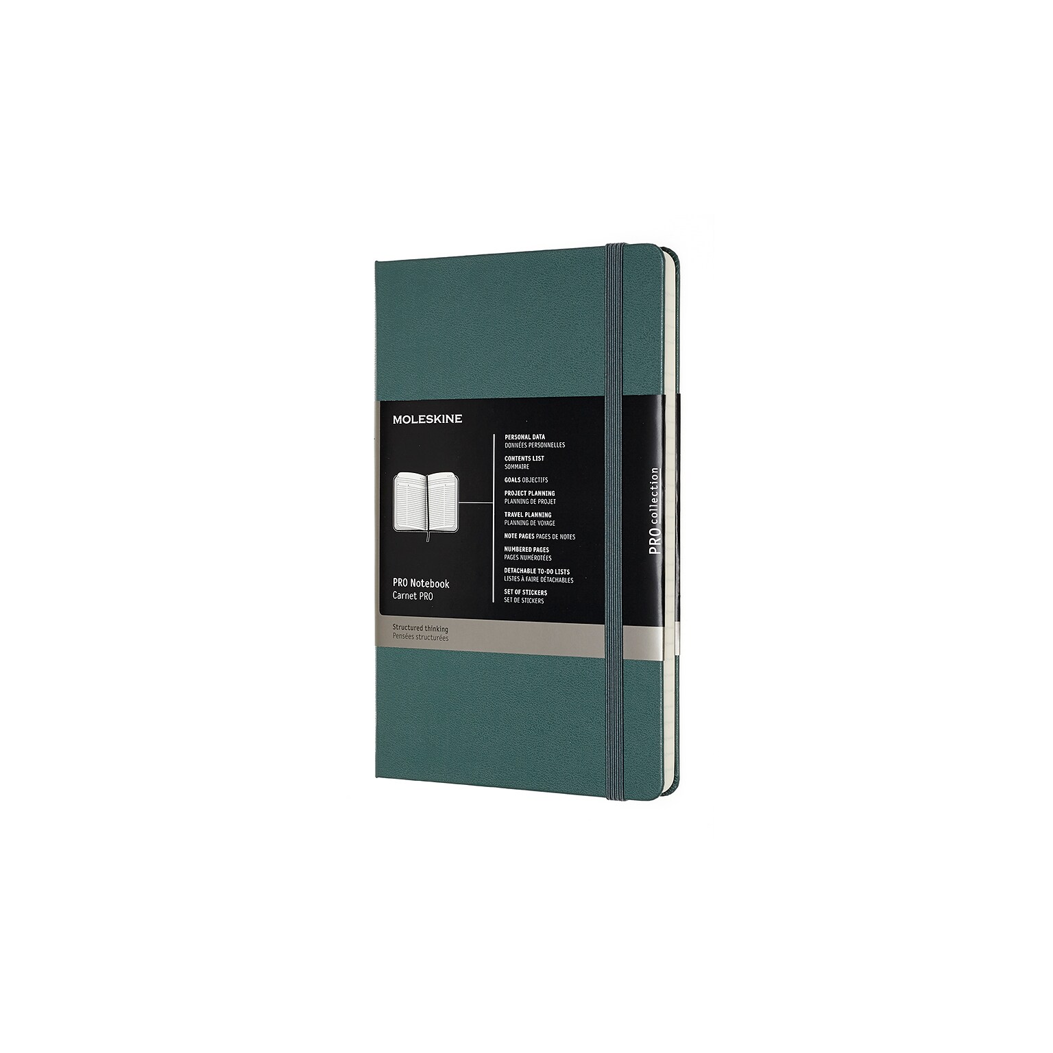 Moleskine Pro Large Professional Notebooks, 5 x 8.25, Narrow Ruled, Green (620763)