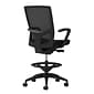 Union & Scale Workplace2.0™ Fabric Stool, Black, Integrated Lumbar, Fixed Arms, Synchro-Tilt Seat Control (53859)