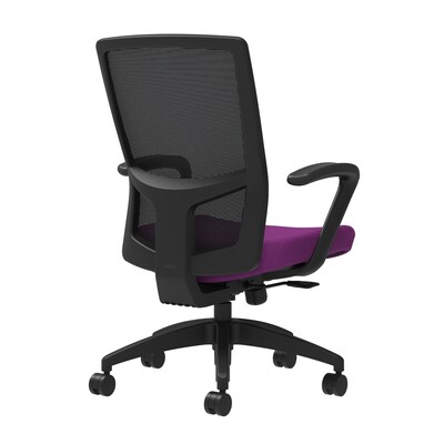 Union & Scale Workplace2.0™ Fabric Task Chair, Amethyst, Integrated Lumbar, Fixed Arms, Synchro-Tilt with Seat Slide (53624)