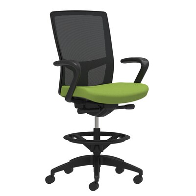 Union & Scale Workplace2.0™ Fabric Stool, Pear, Integrated Lumbar, Fixed Arms, Synchro-Tilt Seat Control (53857)