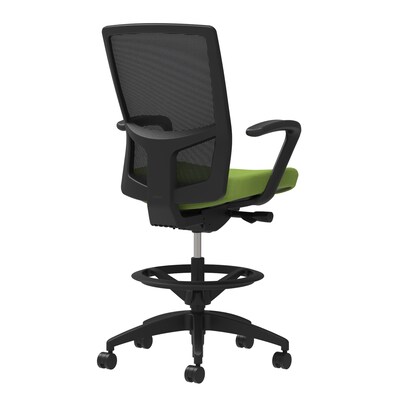 Union & Scale Workplace2.0™ Fabric Stool, Pear, Integrated Lumbar, Fixed Arms, Synchro-Tilt Seat Control (53857)