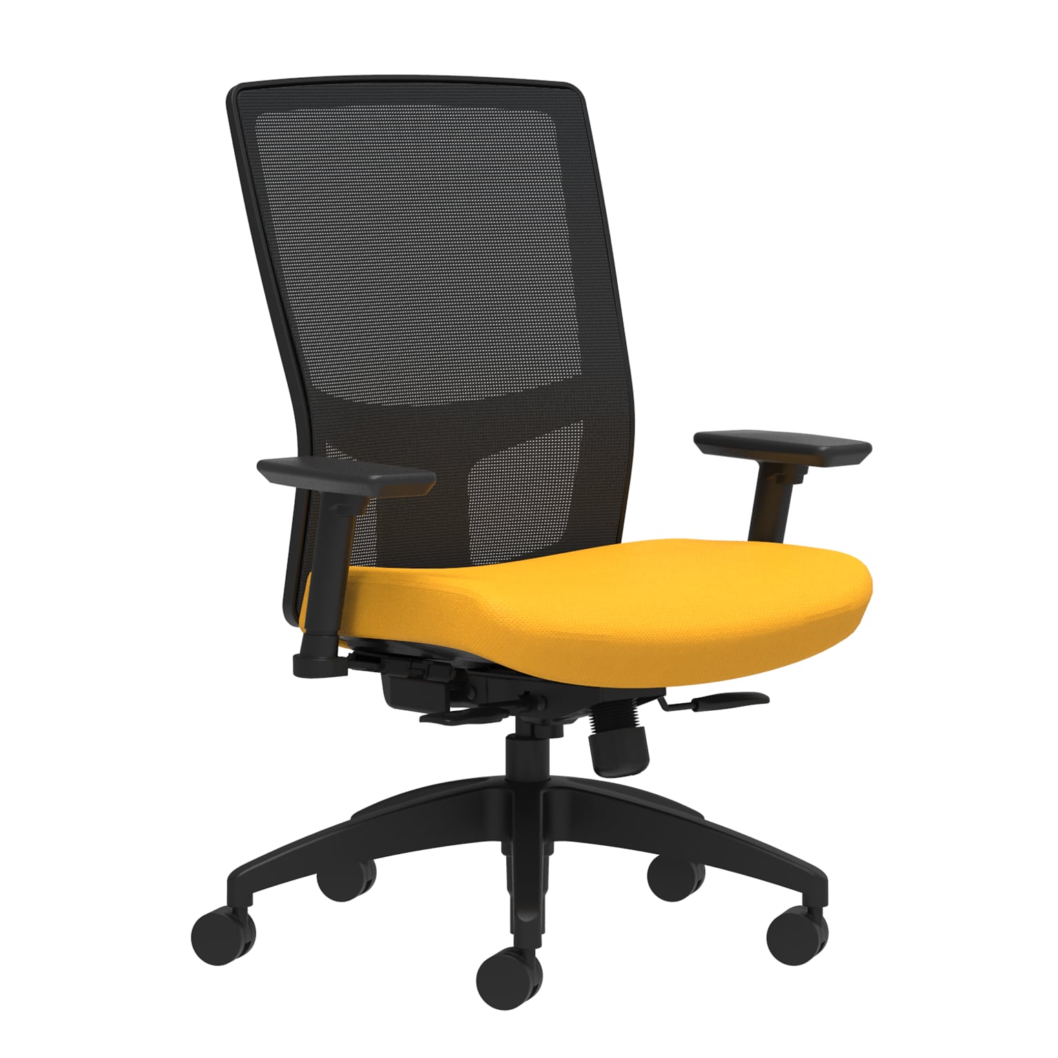 Union & Scale Workplace2.0™ Fabric Task Chair, Goldenrod, Integrated Lumbar, 2D Arms, Synchro-Tilt with Seat Slide (53608)
