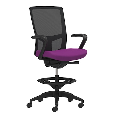 Union & Scale Workplace2.0™ Fabric Stool, Amethyst, Integrated Lumbar, Fixed Arms, Synchro-Tilt Seat Control (53848)