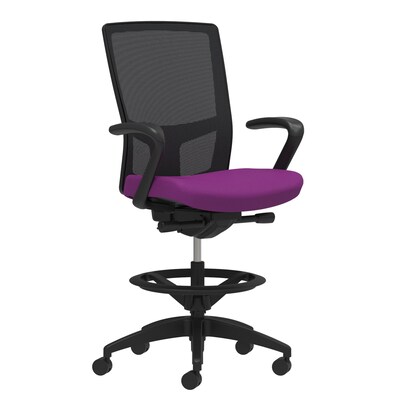 Union & Scale Workplace2.0™ Fabric Stool, Amethyst, Integrated Lumbar, Fixed Arms, Synchro-Tilt Seat Control (53848)