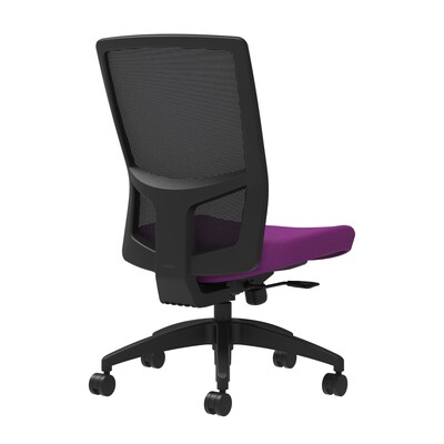 Union & Scale Workplace2.0™ Fabric Task Chair, Amethyst, Integrated Lumbar, Armless, Synchro-Tilt w/ Seat Slide Control (53612)