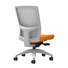 Union & Scale Workplace2.0™ Fabric Task Chair, Apricot, Integrated Lumbar, Armless, Advanced Synchro