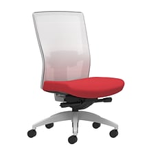 Union & Scale Workplace2.0™ Fabric Task Chair, Cherry, Adjustable Lumbar, Armless, Advanced Synchro-