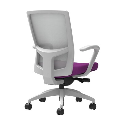 Union & Scale Workplace2.0™ Fabric Task Chair, Amethyst, Integrated Lumbar, Fixed Arms, Adv Synchro-Tilt Seat Control (53578)