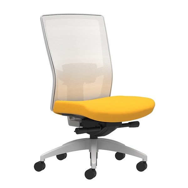 Union & Scale Workplace2.0™ Fabric Task Chair, Goldenrod, Adjustable Lumbar, Armless, Advanced Synchro-Tilt Seat Control (53563)