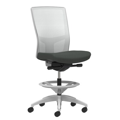 Union & Scale Workplace2.0™ Fabric Stool, Iron Ore, Integrated Lumbar, Armless, Synchro-Tilt, Partia