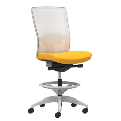 Union & Scale Workplace2.0™ Fabric Stool, Goldenrod, Adjustable Lumbar, Armless, Synchro-Tilt, Partial Assembly Required