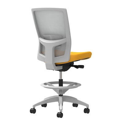 Union & Scale Workplace2.0™ Fabric Stool, Goldenrod, Adjustable Lumbar, Armless, Synchro-Tilt, Partial Assembly Required