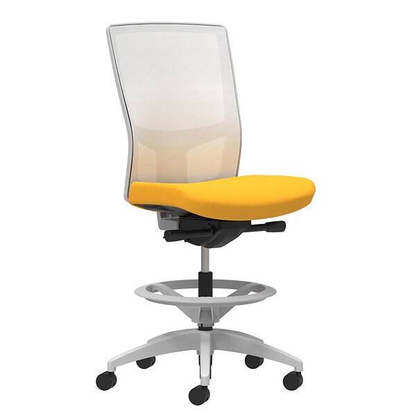 Union & Scale Workplace2.0™ Fabric Stool, Goldenrod, Integrated Lumbar, Armless, Synchro-Tilt, Partial Assembly Required
