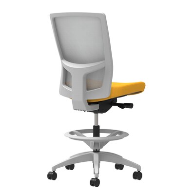 Union & Scale Workplace2.0™ Fabric Stool, Goldenrod, Integrated Lumbar, Armless, Synchro-Tilt, Parti