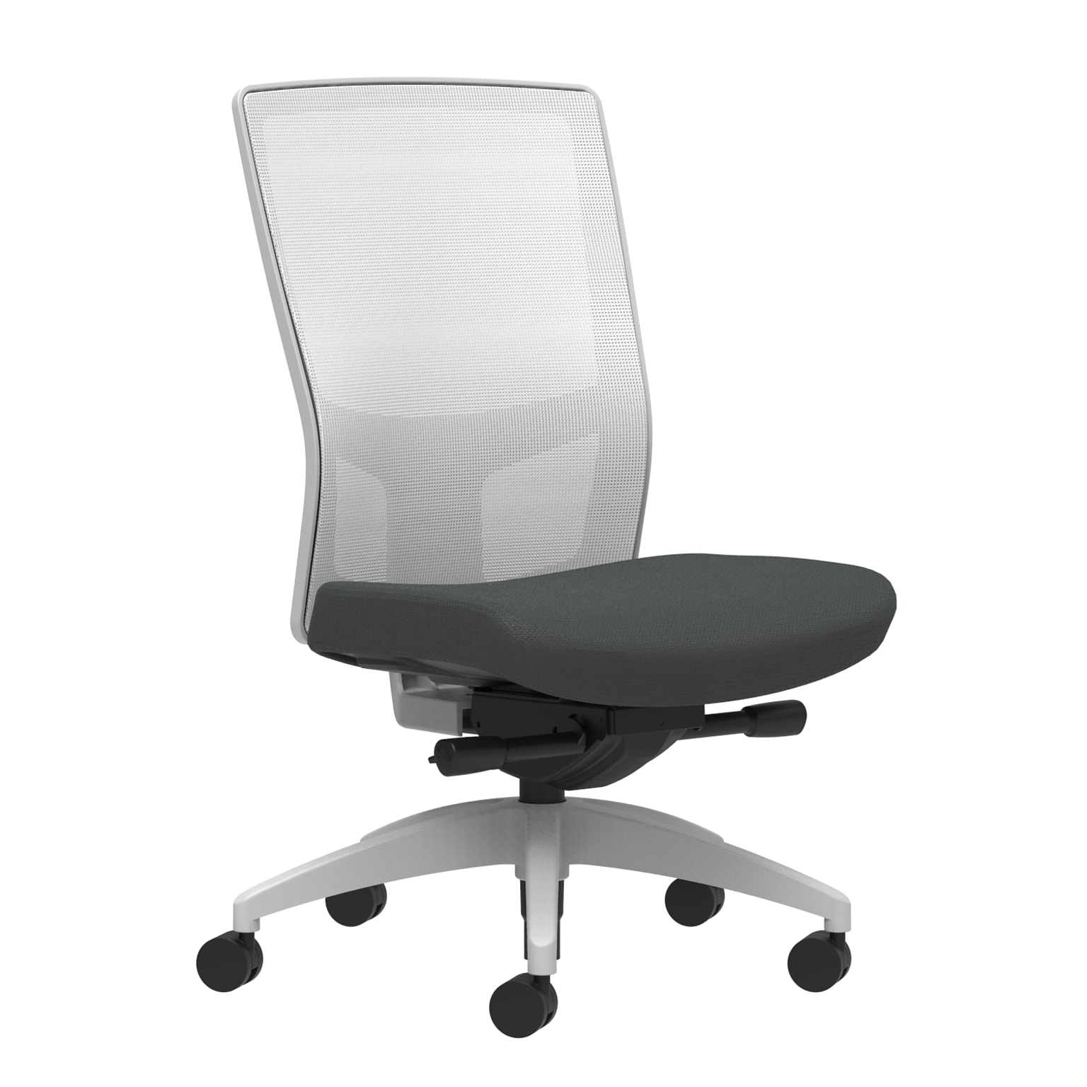 Union & Scale Workplace2.0™ Fabric Task Chair, Iron Ore, Integrated Lumbar, Armless, Advanced Synchro-Tilt Seat Control (53570)