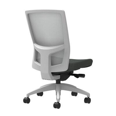 Union & Scale Workplace2.0™ Fabric Task Chair, Iron Ore, Integrated Lumbar, Armless, Advanced Synchr