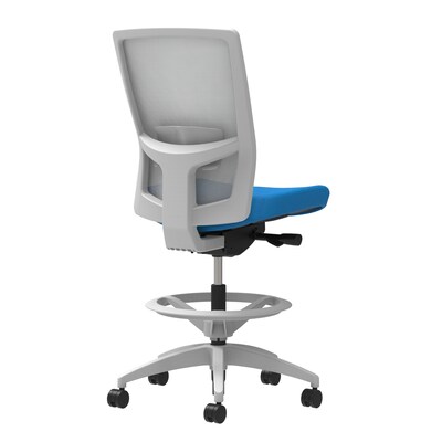 Union & Scale Workplace2.0™ Fabric Stool, Cobalt, Adjustable Lumbar, Armless, Synchro-Tilt, Partial Assembly Required