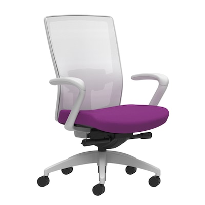 Union & Scale Workplace2.0™ Fabric Task Chair, Amethyst, Adjustable Lumbar, Fixed Arms, Adv Synchro-