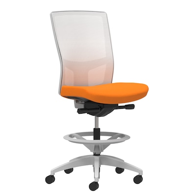 Union & Scale Workplace2.0™ Fabric Stool, Apricot, Integrated Lumbar, Armless, Synchro-Tilt, Partial