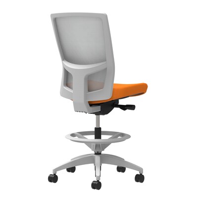 Union & Scale Workplace2.0™ Fabric Stool, Apricot, Integrated Lumbar, Armless, Synchro-Tilt, Partial