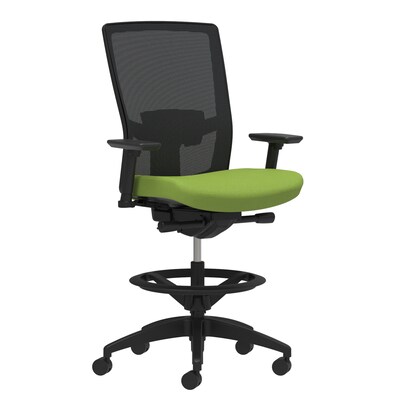 Union & Scale Workplace2.0™ Fabric Stool, Pear, Adjustable Lumbar, Height & Width Adjustable Arms, Synchro-Tilt Control (53838)