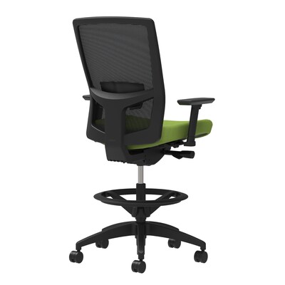 Union & Scale Workplace2.0™ Fabric Stool, Pear, Adjustable Lumbar, Height & Width Adjustable Arms, Synchro-Tilt Control (53838)