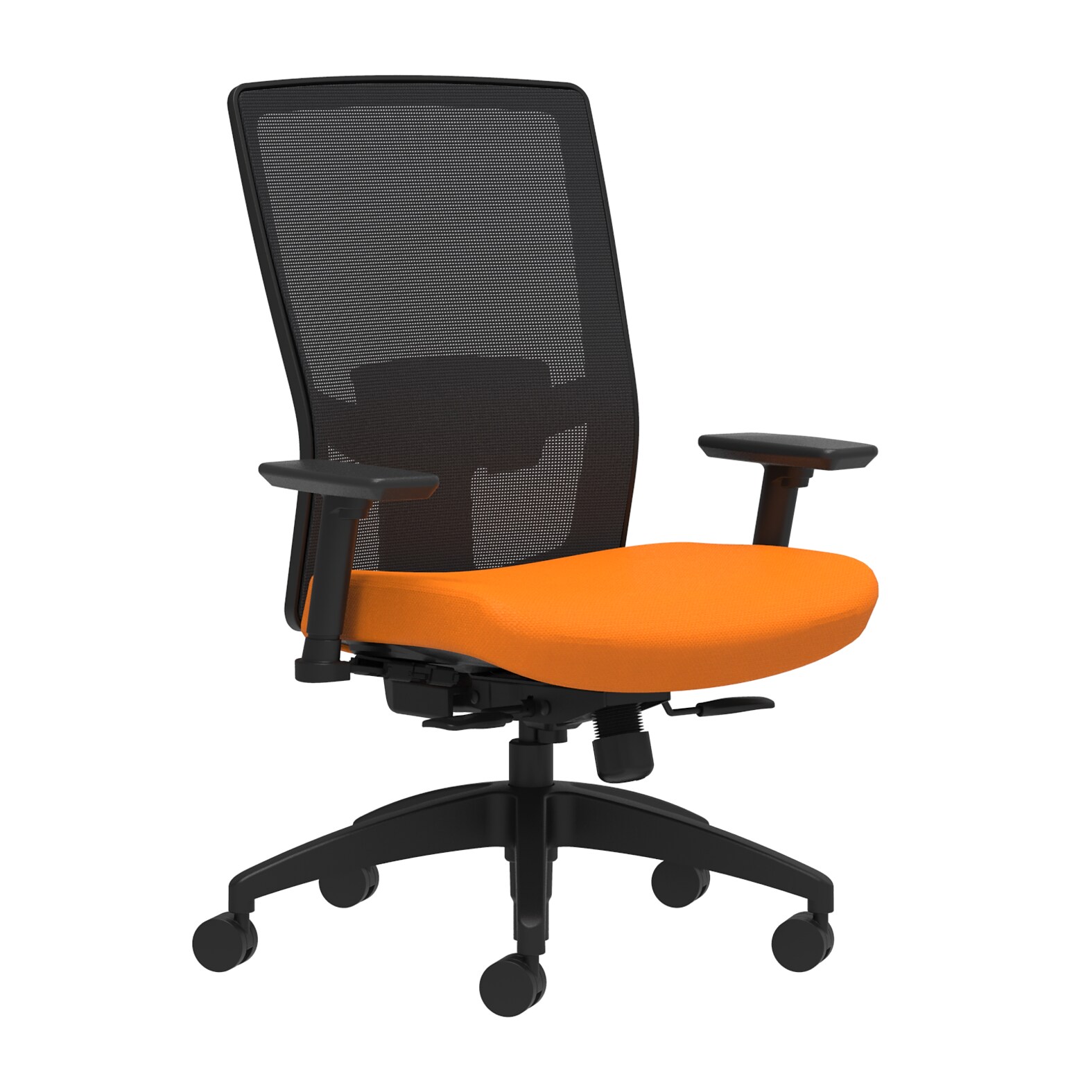 Union & Scale Workplace2.0™ Fabric Task Chair, Apricot, Adjustable Lumbar, 2D Arms, Synchro-Tilt with Seat Slide (53601)