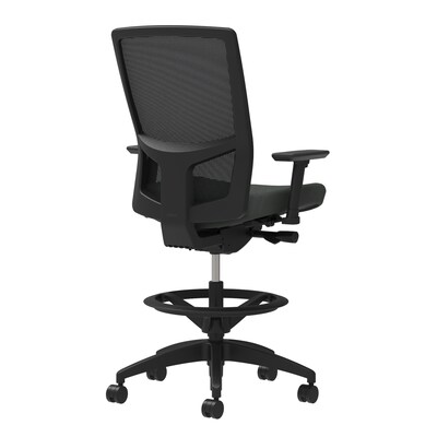Union & Scale Workplace2.0™ Fabric Stool, Iron Ore, Integrated Lumbar, 2D Arms, Synchro-Tilt (53841)