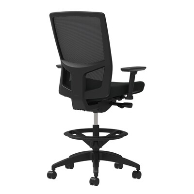 Union & Scale Workplace2.0™ Stool, Black Vinyl, Integrated Lumbar, Height & Width Adjustable Arms, Synchro-Tilt Control (53842)