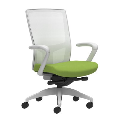 Union & Scale Workplace2.0™ Fabric Task Chair, Pear, Integrated Lumbar, Fixed Arms, Advanced Synchro