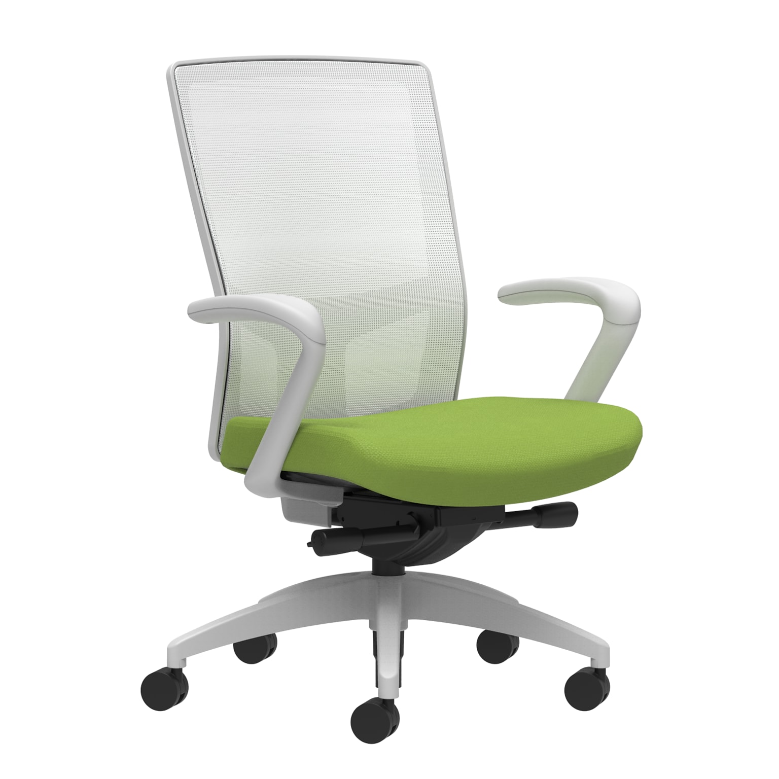 Union & Scale Workplace2.0™ Fabric Task Chair, Pear, Integrated Lumbar, Fixed Arms, Advanced Synchro-Tilt Seat Control (53588)