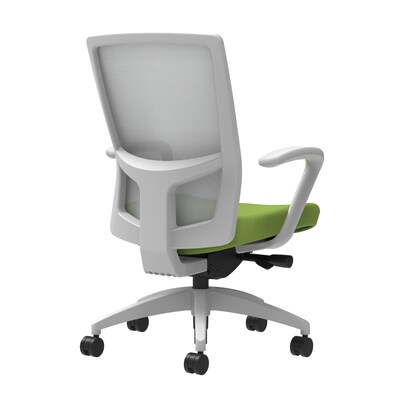 Union & Scale Workplace2.0™ Fabric Task Chair, Pear, Integrated Lumbar, Fixed Arms, Advanced Synchro-Tilt Seat Control (53588)