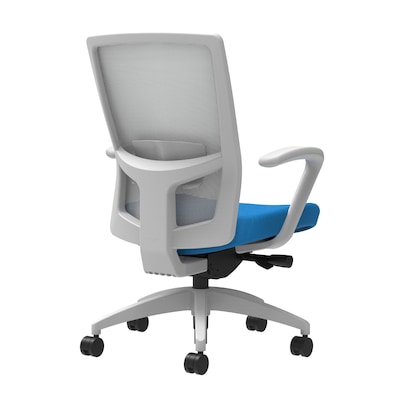 Union & Scale Workplace2.0™ Fabric Task Chair, Cobalt, Adjustable Lumbar, Fixed Arms, Advanced Synchro-Tilt Seat Control (53583)
