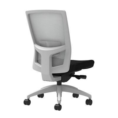 Union & Scale Workplace2.0™ Fabric Task Chair, Black, Adjustable Lumbar, Armless, Advanced Synchro-Tilt Seat Control (53567)