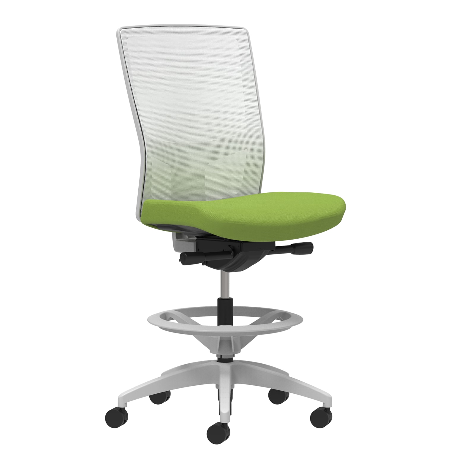 Union & Scale Workplace2.0™ Fabric Stool, Pear, Integrated Lumbar, Armless, Synchro-Tilt, Partial Assembly Required