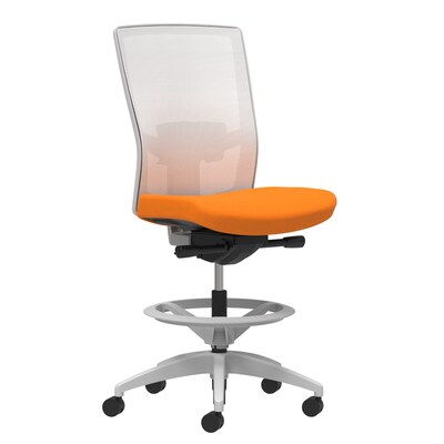 Union & Scale Workplace2.0™ Fabric Stool, Apricot, Adjustable Lumbar, Armless, Synchro-Tilt, Partial